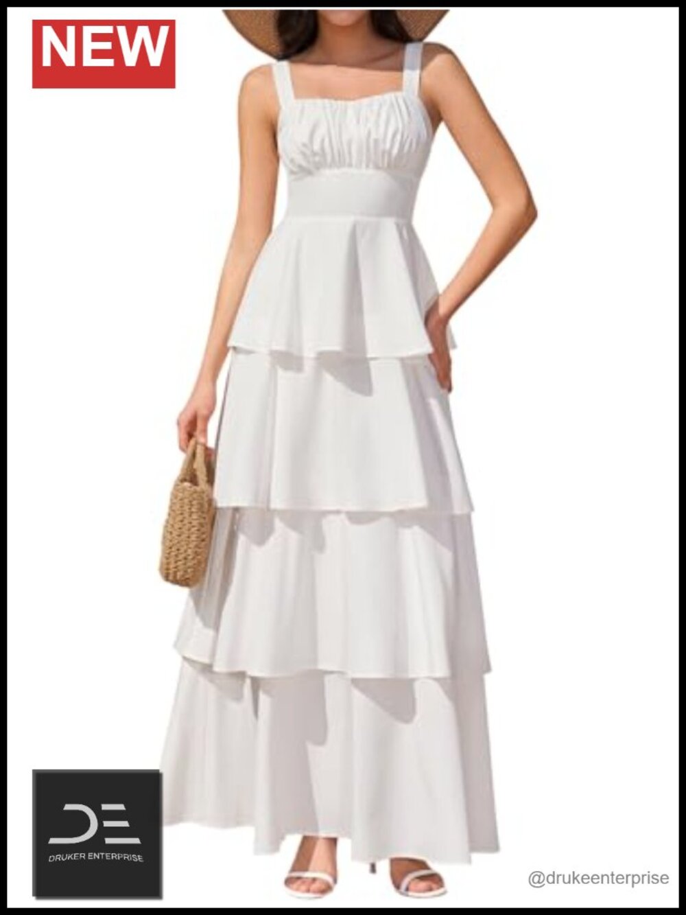 Floral Tiered Ruffle Maxi Flowy Summer Wedding Guest Dress Casual Sundress